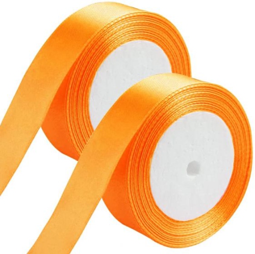 10 Pack Orange Satin Ribbon Polyester Satin Ribbons for Gift Wrapping DIY Crafts Weddings Invitations Flower Bouquet Bow Making Home Decor Sewing