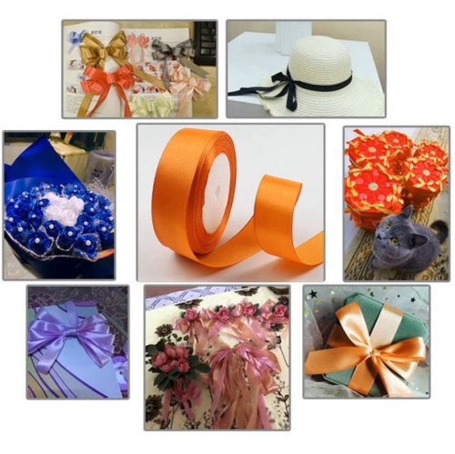 10 Pack Orange Satin Ribbon Polyester Satin Ribbons for Gift Wrapping DIY Crafts Weddings Invitations Flower Bouquet Bow Making Home Decor Sewing