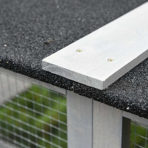 PawHut Outdoor Catio Cat Enclosure, Large Weatherproof Cat House with Asphalt Roof, 6 Jumping Platforms, Wooden Walk-in Kitty Cage for Multiple