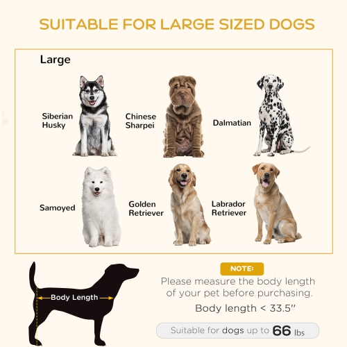 PawHut Elevated Dog Bed Frame, Furniture Style Pet Sofa, Modern Portable Cat Lounge, with Soft Cushion, Washable Cover, Steel Legs, for Large Dog,