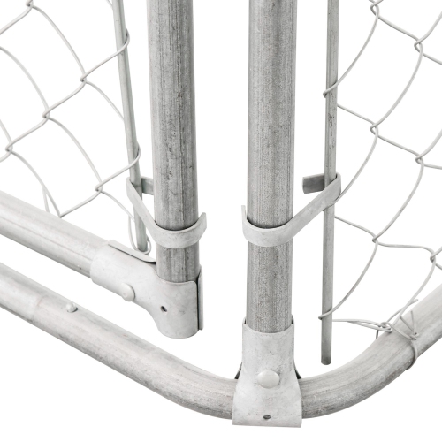 PawHut Outdoor Dog Kennel with Roof, Dog Run with Waterproof & UV-Resistant Cover, Secure Lock, for Backyard & Patio, 9.8' x 9.8' x 7.7'