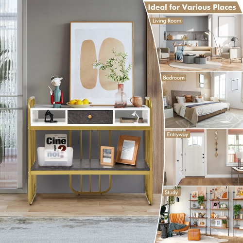 Costway Console Table with Drawer Storage Shelf Wide Tabletop Modern for Entryway