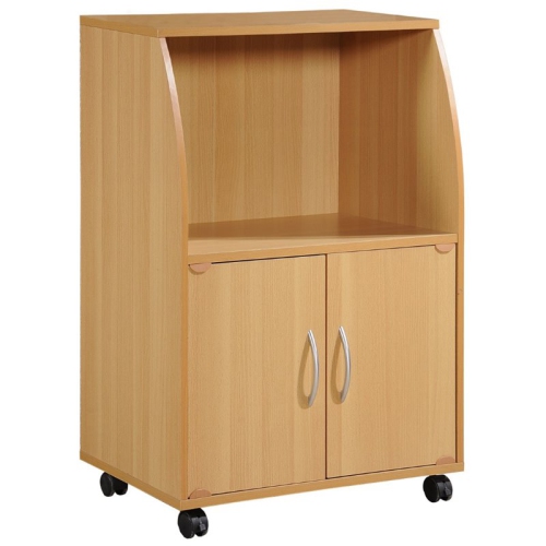 Hodedah Modern Wooden Microwave Kitchen Cart In Beige Finish Best Buy   16334921 