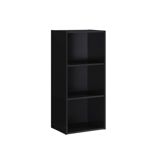 HODEDAH  Three Shelf Versatil Wooden Bookcase In Black Finish