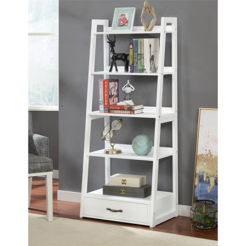 Furniture of America Ploomer Transitional Wood 1-Drawer Bookcase in White