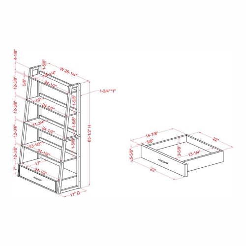 Furniture of America Ploomer Transitional Wood 1-Drawer Bookcase in White