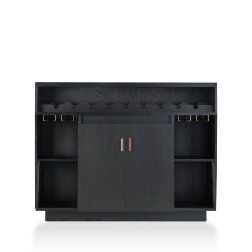 Bowery Hill Modern Wood Multi-Storage Buffet Cabinet in Black