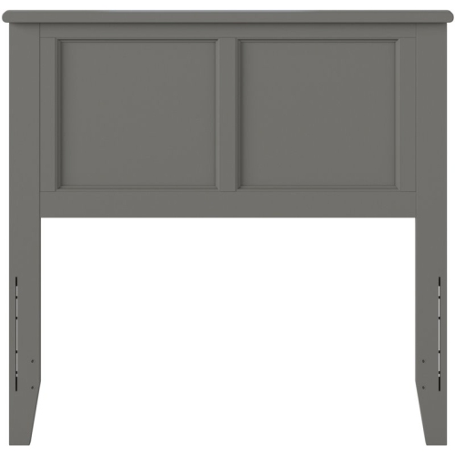 AFI Madison Twin Solid Wood Panel Headboard with Device Charger in Gray
