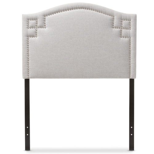 Bowery Hill Modern Upholstered Twin Headboard in Grayish Beige