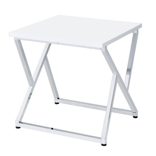 Furniture of America Mergo Contemporary Metal 3-Piece Coffee Table Set in White