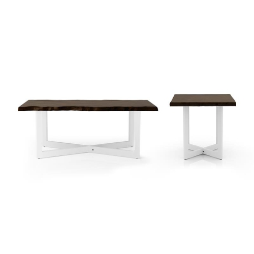 FURNITURE OF AMERICA  Baletto Wood 2-Piece Coffee Table Set In Oak And In White