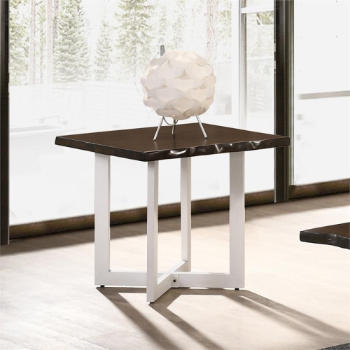 Furniture of America Baletto Wood 2-Piece Coffee Table Set in Oak and White