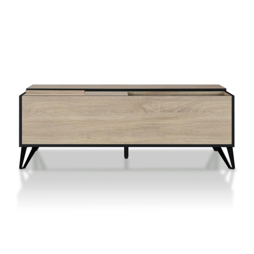 Furniture of America Evermore Modern Wood Storage Coffee Table in Natural Oak