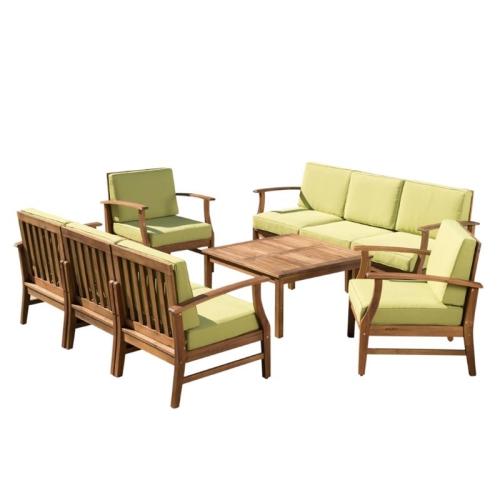 NOBLE HOUSE  Perla 9 Piece Outdoor Acacia Wood Sofa Set In Green