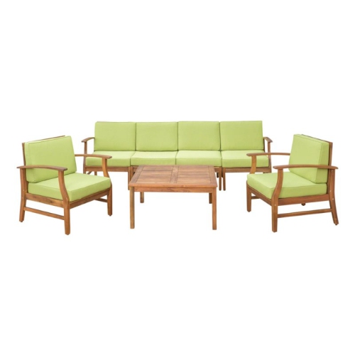 NOBLE HOUSE  Perla 7 Piece Outdoor Acacia Wood Sofa Set In Green