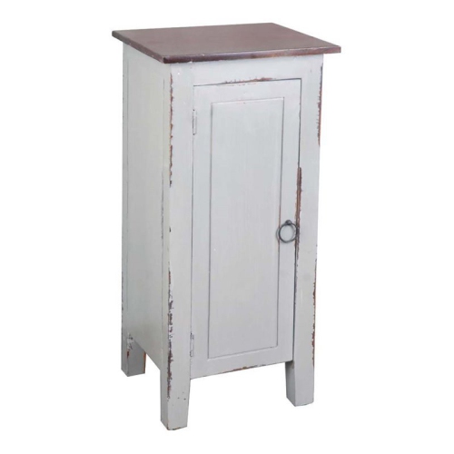 SUNSET TRADING  Cottage 1 Door Mid-Century Accent Cabinet In Antique Gray Wood