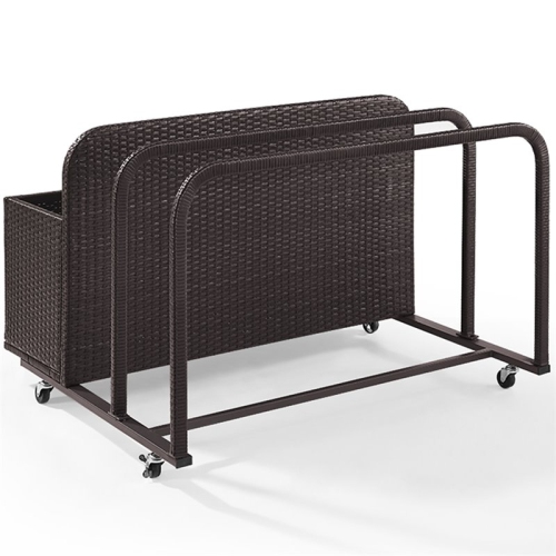 Crosley Palm Harbor Coasta Wicker / Rattan Patio Float Caddy in Brown