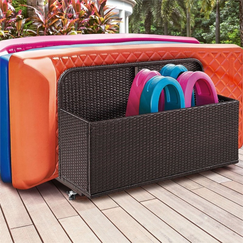 Crosley Palm Harbor Coasta Wicker / Rattan Patio Float Caddy in Brown