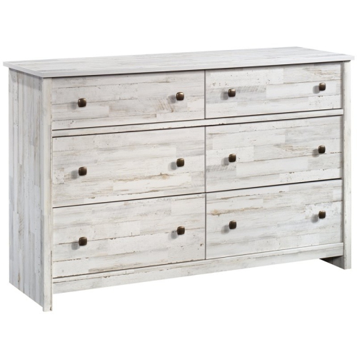 PEMBERLY ROW  6 Drawer 50.5" Rustic Wooden Dresser In White Plank