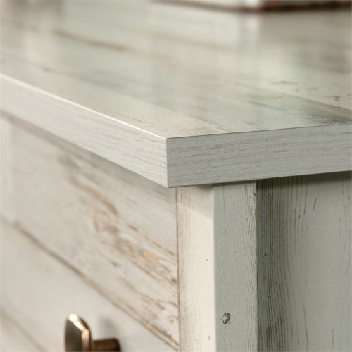 Pemberly Row 6 Drawer 50.5" Rustic Wooden Dresser in White Plank