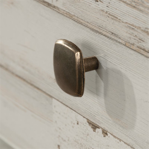 Pemberly Row 6 Drawer 50.5" Rustic Wooden Dresser in White Plank