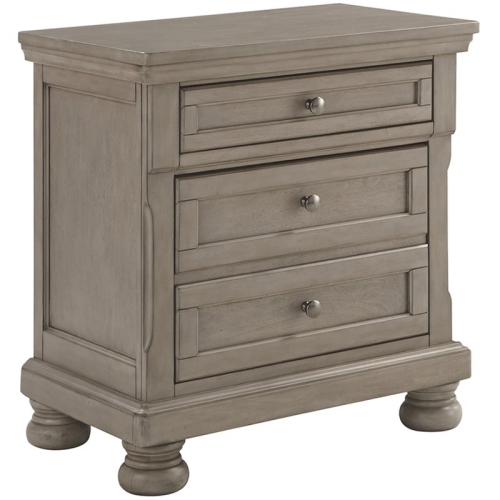 BOWERY HILL  2 Drawer Nightstand In Light In Gray