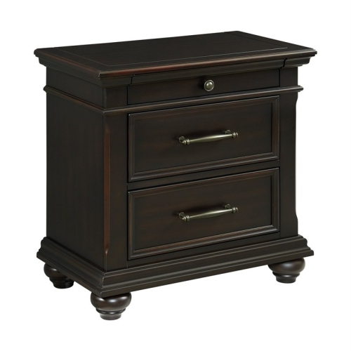Picket House Furnishings Brooks 3-Drawer Nightstand with USB Ports in Black