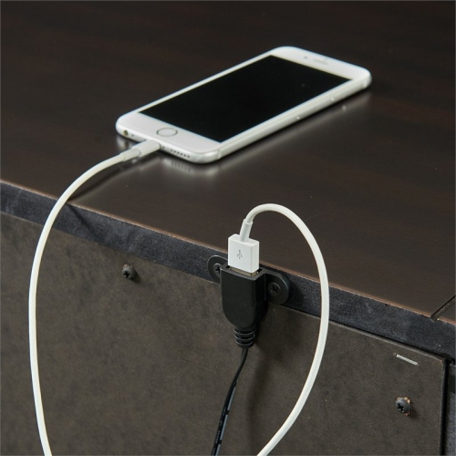 Picket House Furnishings Brooks 3-Drawer Nightstand with USB Ports in Black