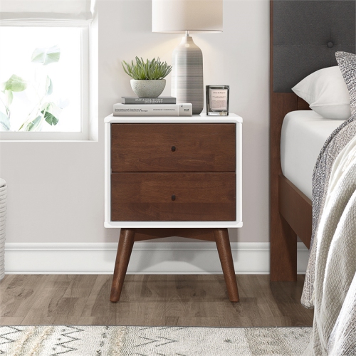 Francesca Solid Wood Frame White Nightstand Bed Side Tables