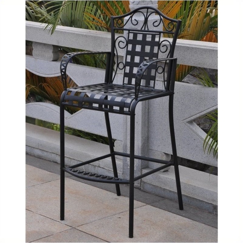 Pemberly Row 3-Piece Iron Patio Bar-height Bistro Set