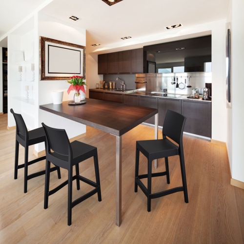 Compamia Siesta Maya Resin 25.6" Counter Stool in Black