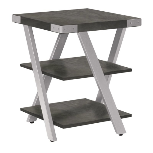 Mirella End Table in Stone Gray