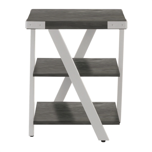 Mirella End Table in Stone Gray