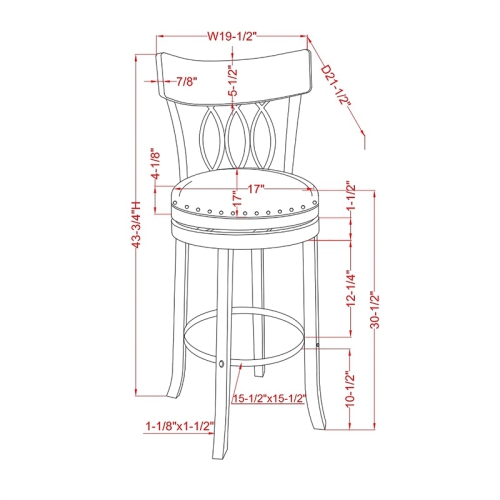 Furniture of America Beka Wood 29-Inch Swivel Bar Stool in Oak