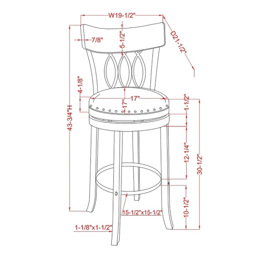 Furniture of America Beka Wood 29-Inch Swivel Bar Stool in Light Gray