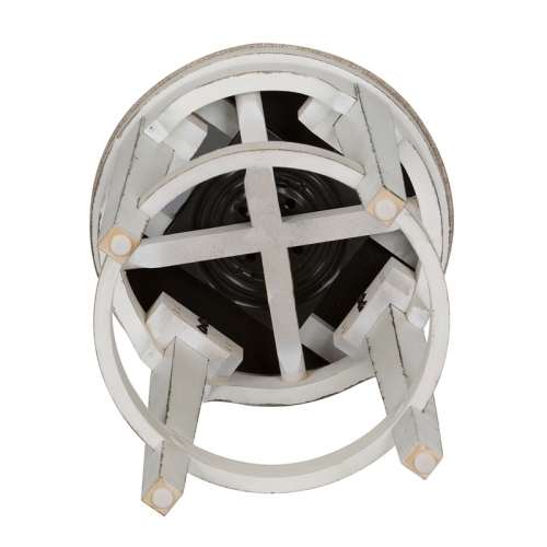 Pemberly Row Traditional Wood Console Swivel Stool in White