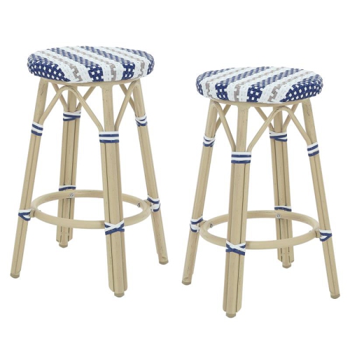 FURNITURE OF AMERICA  Binde Aluminum 26-Inch Patio Barstool In (Set Of 2) In Navy
