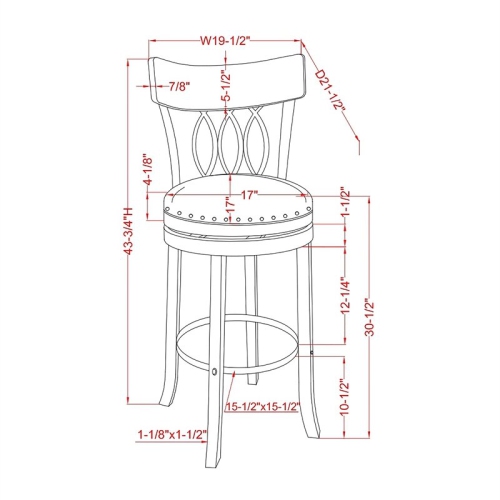Furniture of America Beka Wood 29-Inch Swivel Bar Stool in Sea White