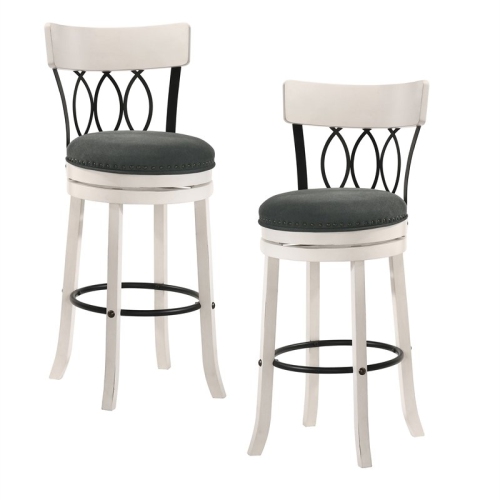 Furniture of America Beka Wood 29-Inch Swivel Bar Stool in Sea White