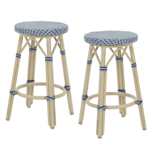 FURNITURE OF AMERICA  Binde Aluminum 26-Inch Patio Barstool In (Set Of 2) In Gray