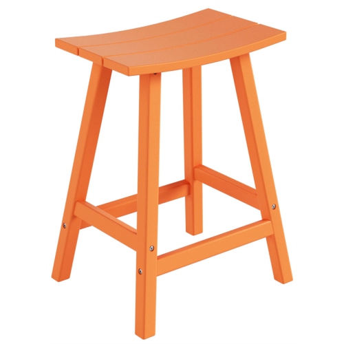 COSTAELM Florence Outdoor 24" HDpe Plastic Saddle Seat Barstool In Orange Perfect Outdoor Stool
              Purchased two lime green stools for my backyard BBQ and they're the perfect splash of color