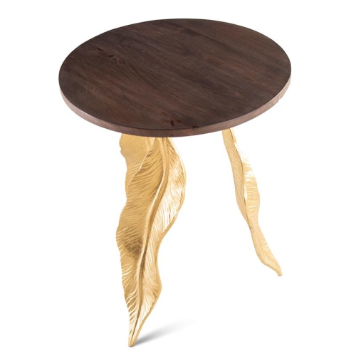 Steve Silver Verna Gold Leaf-shaped Metal Base Accent Table