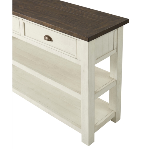 Martin Svensson Home Monterey 2 Drawer Sofa Console Table Cream White and Brown