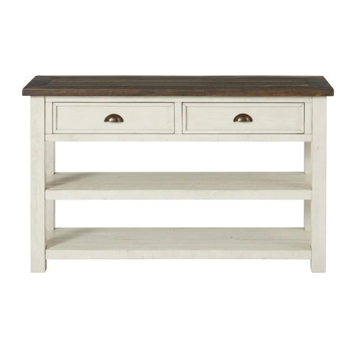 Martin Svensson Home Monterey 2 Drawer Sofa Console Table Cream White and Brown