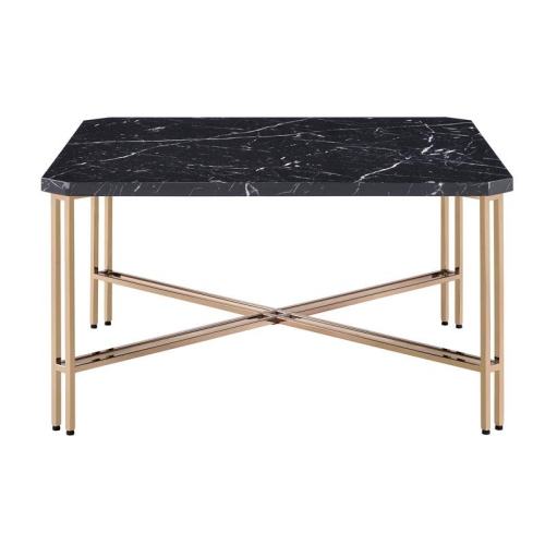 STEVE SILVER COMPANY Steve Silver Daxton Black Faux Marble Square Cocktail Table