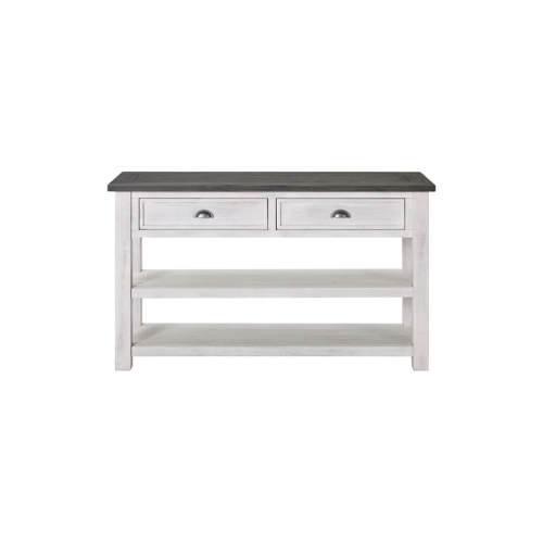 Martin Svensson Home Monterey Wood 2 Drawer Sofa Console Table White and Gray