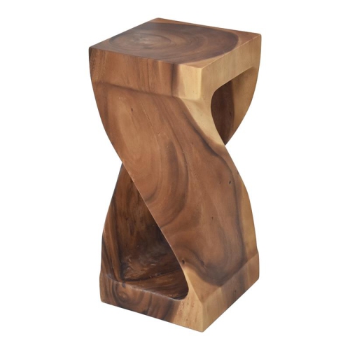 BOWERY HILL  Contemporary Natural Wood Glaze Accent Side Table