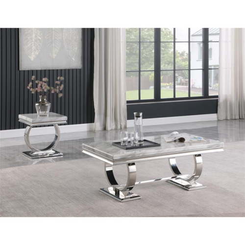 Lexington Square Faux Marble End Table