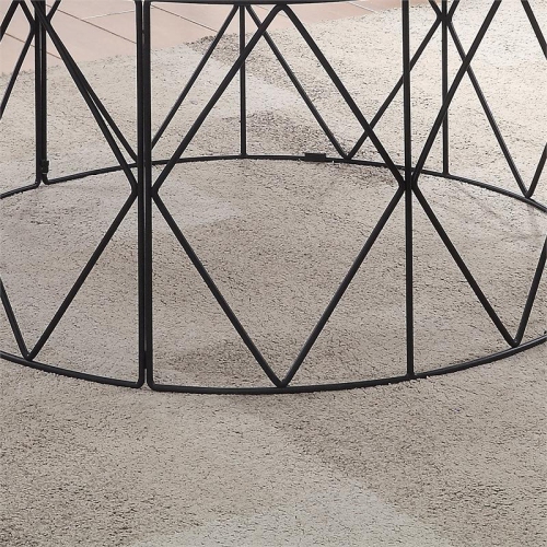 Furniture of America Borche Industrial Wood Round Coffee Table in White