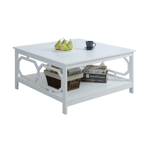 CONVENIENCE CONCEPTS  Omega Square 36" Coffee Table In Wood Finish In White